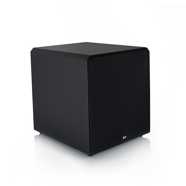 Side view of KLH Stratton 12 inch Subwoofer with grill