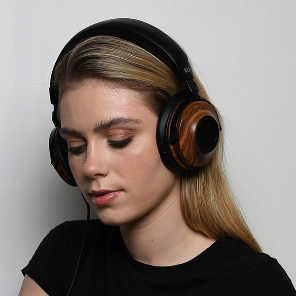 Headphones on a head